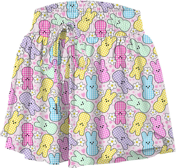 Gingham Easter Bunny Butterfly Flowy Shorts