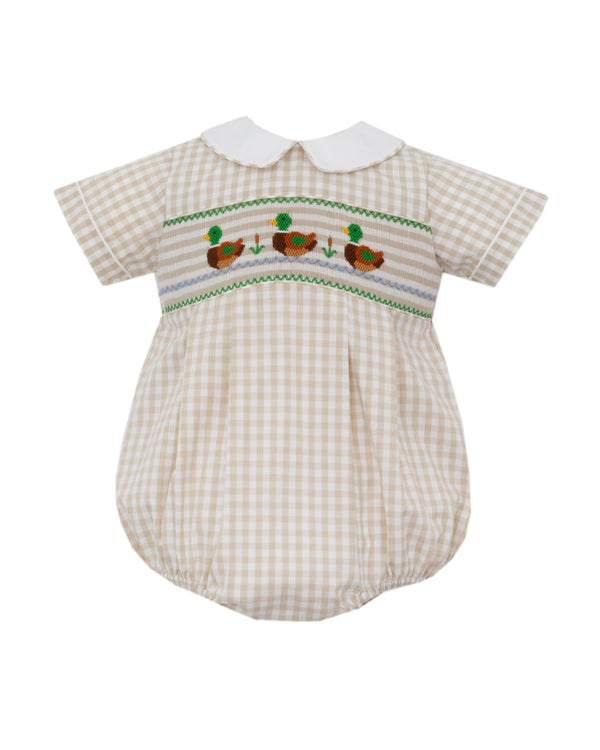 Mallard Duck Bubble- Khaki Gingham