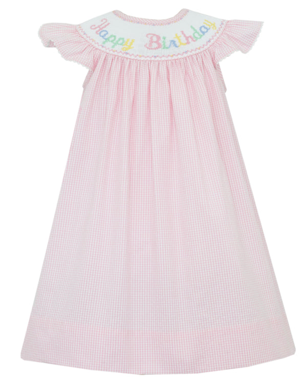Happy Birthday Bishop- Pink Seersucker Gingham