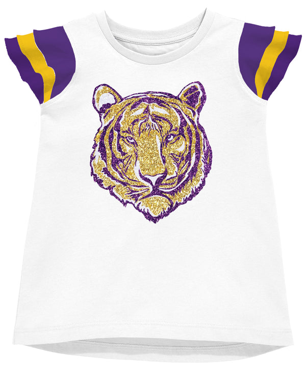 Shimmer Ruffle Sequin Tiger Top