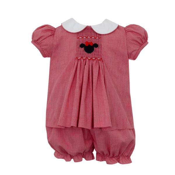 Mouse Bloomer Set- Red Microcheck