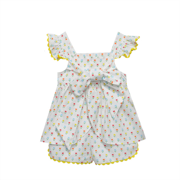 Clementine Diaper/Short Set- Tiny Tulips
