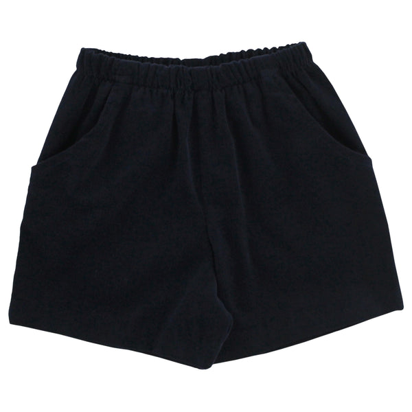 Navy Corduroy- Elastic Waist Short