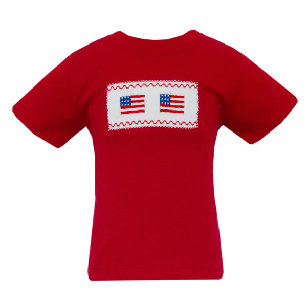 Flags Knit T-Shirt- Red