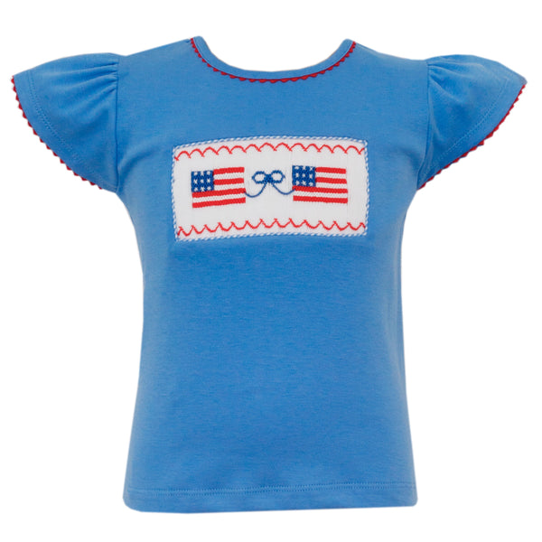 Flags Knit T-Shirt- Periwinkle Blue
