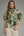 Printed Puff Sleeve Top- Olive