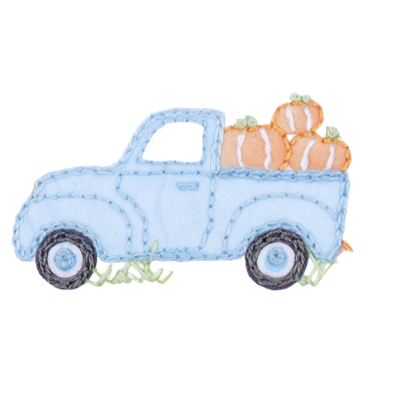 Pumpkin Patch Fun Emb Diaper Cover Set- Light Blue