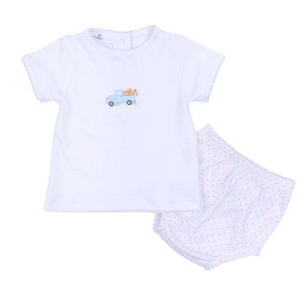 Pumpkin Patch Fun Emb Diaper Cover Set- Light Blue