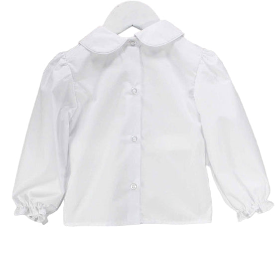 Peter Pan Collar LS Shirt- White