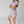 Half Zip Cropped Shorts Set- Lilac