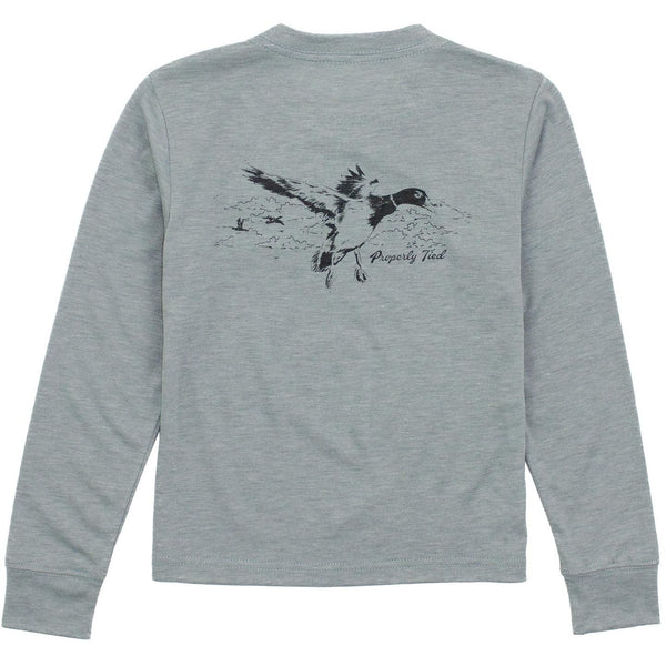 Portland Pocket Tee LS Flying Mallard- Moss Grey