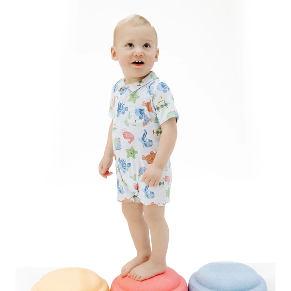 Cute Ocean Creatures Polo Romper