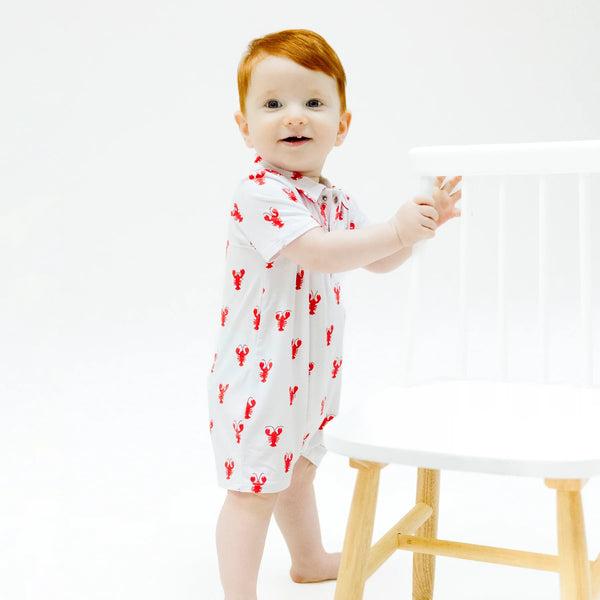 Lobster Bamboo Polo Romper