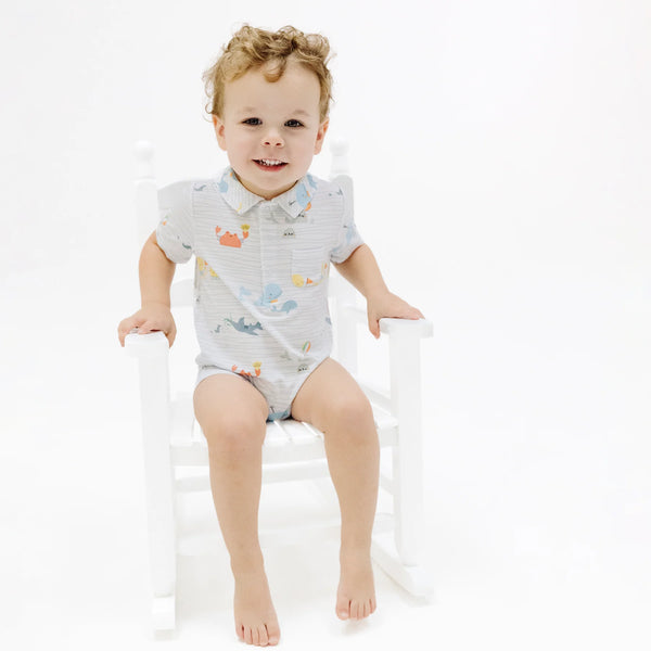 Sea Stripes Polo Romper