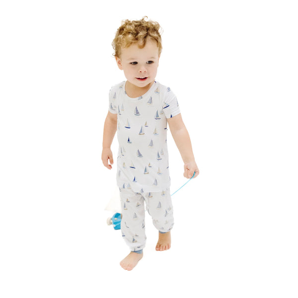 Sailboats Blue S/S Loungewear Set