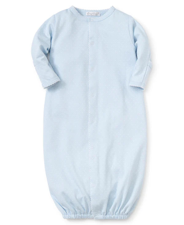 Kissy Dots Print Converter Gown- Lt. Blue/White