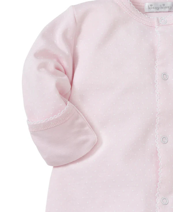 Kissy Dots Print Converter Gown- Pink/White