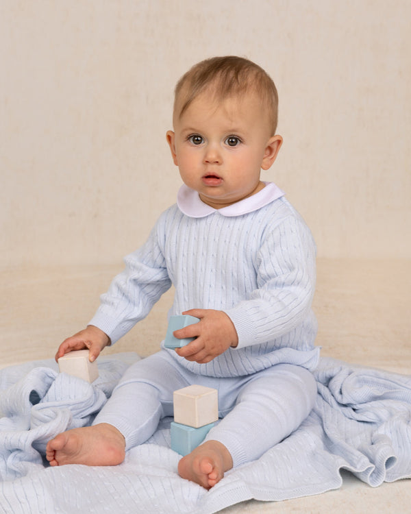Peter Pan Cable Knit Set- Blue