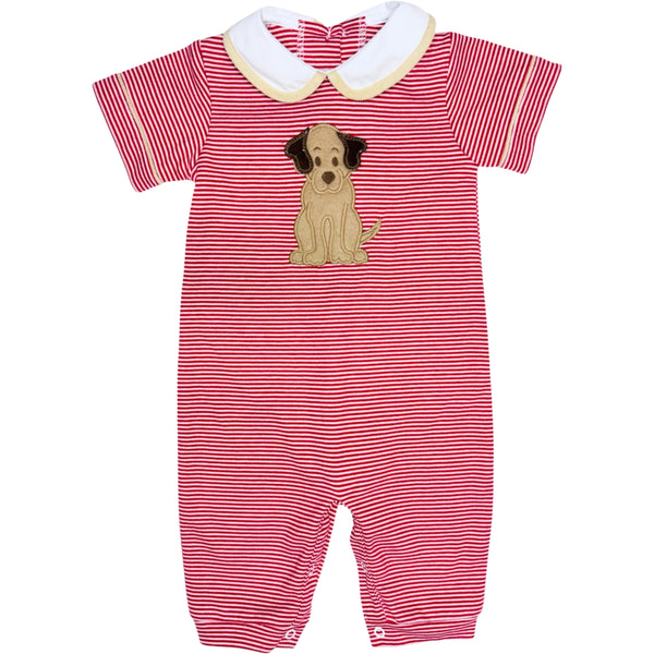 Labrador Oliver Knit Romper- Red Bitty