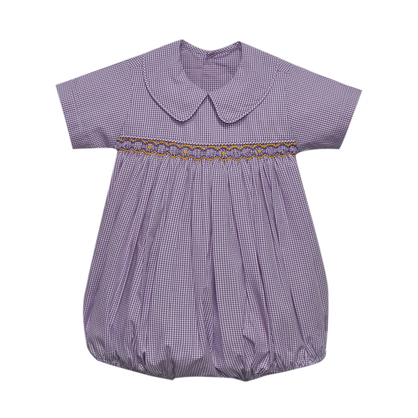 Tiger Purple/Gold Smocked Bubble