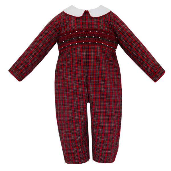 Henry Red Plaid Romper