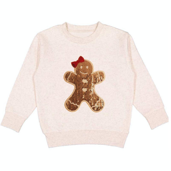 Gingerbread Sequin Patch Christmas Sweatshirt
