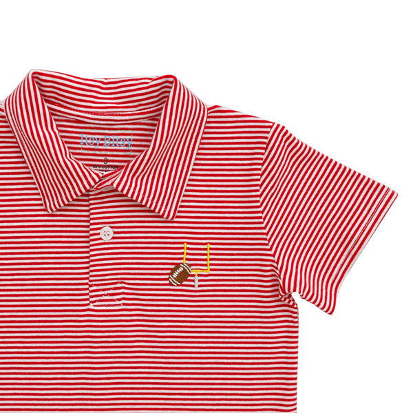 Game Day Polo Romper- Red
