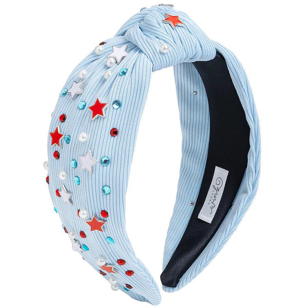 USA Stars Gemstone Headband