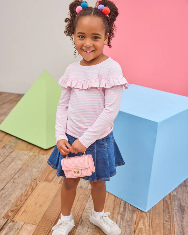Pleated Mini Skirt- Denim