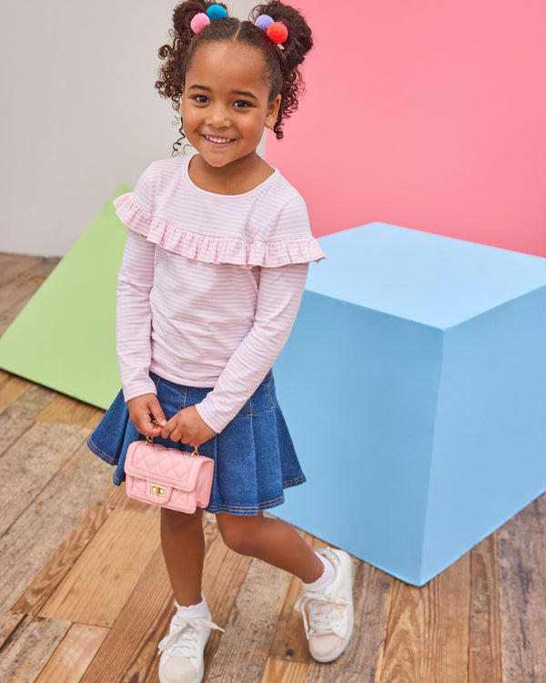 Pleated Mini Skirt- Denim