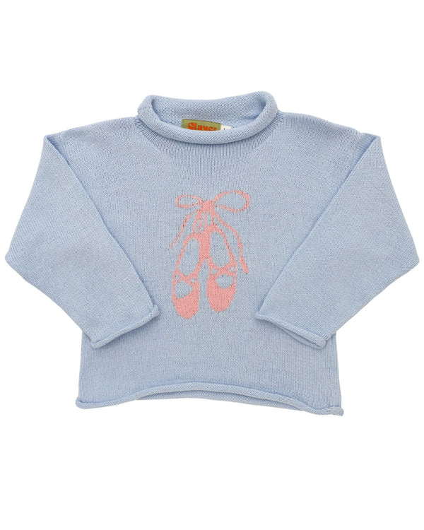 Ballet Slippers Sweater- Sky Blue