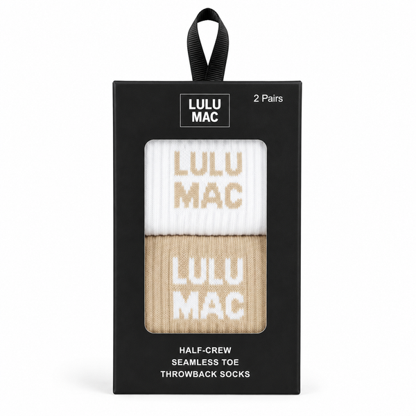 Lulu Mac Socks 2 Pair Box- Beige/Beige (Women's)