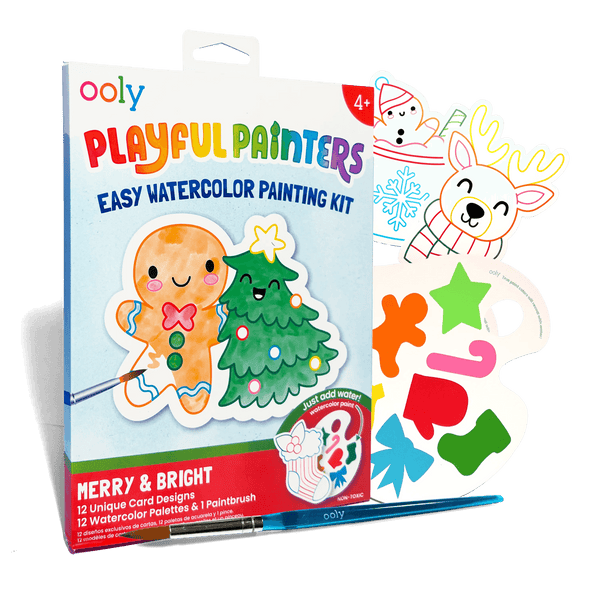 Playful Painters Easy Watercolor Painting Kit- Merry & Bright