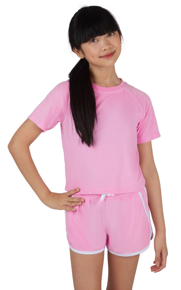 Towel Terry Raglan Short Set- Bon Bon