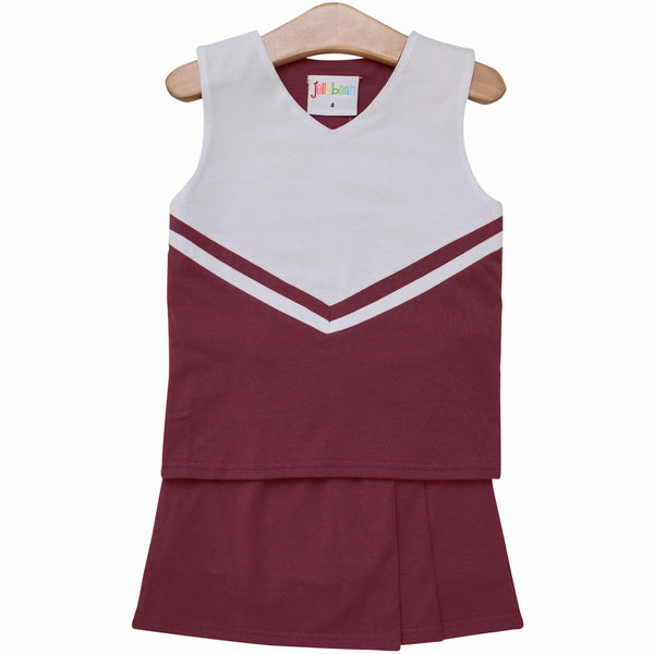 Cheer Uniform Skort Set- Maroon/White