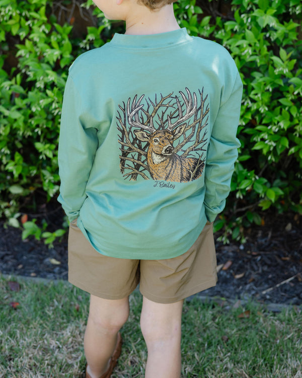 L/S Logo Tee- Buck on Sage