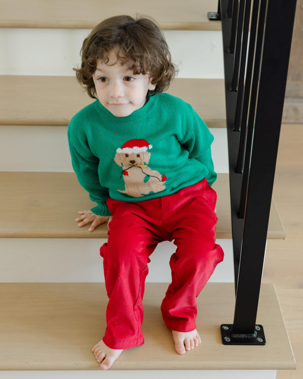 Crew Neck Sweater- Christmas Lab/Kelly