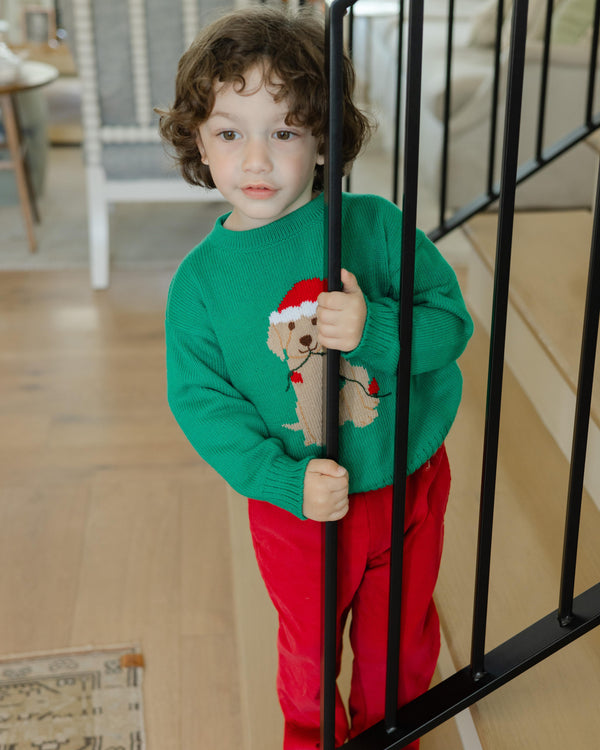 Crew Neck Sweater- Christmas Lab/Kelly