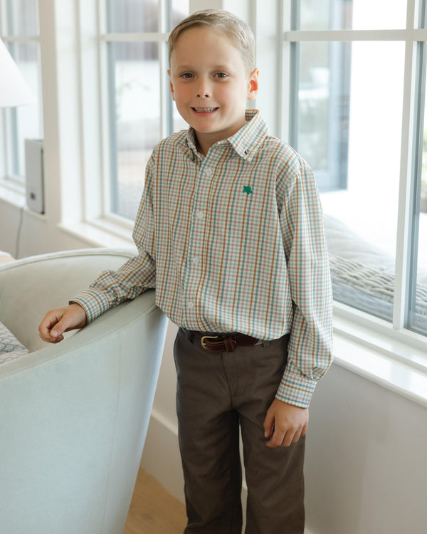 Performance Roscoe Button Down Shirt- Acorn Plaid