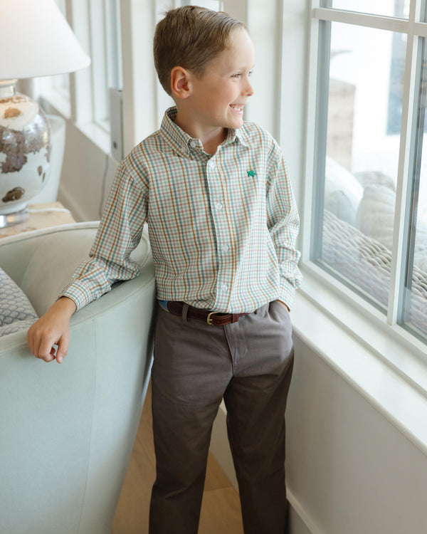 Performance Roscoe Button Down Shirt- Acorn Plaid
