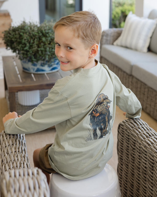 L/S Logo Tee-Spaniel on Pistachio