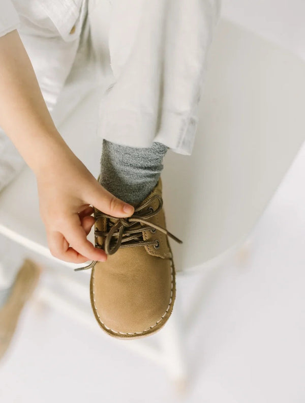 Tyler Leather Lace Up Shoe- Nubuck Khaki