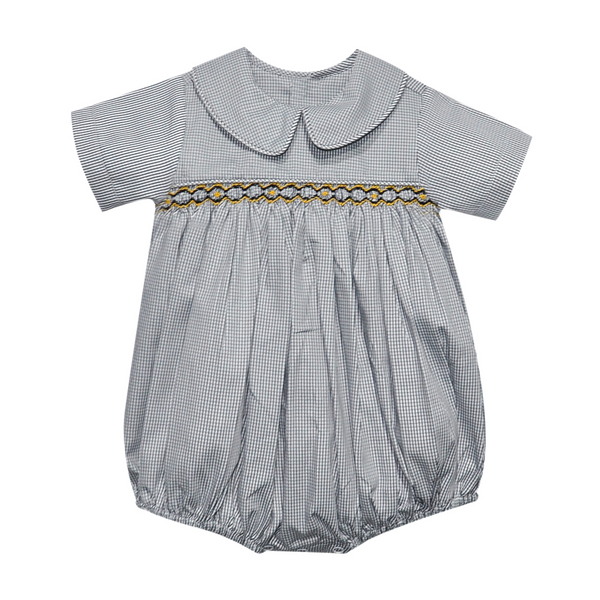Black/Gold Smocked Bubble