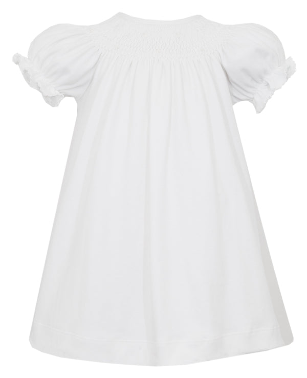 Kylie W/ White Smocking Knit Bishop- White