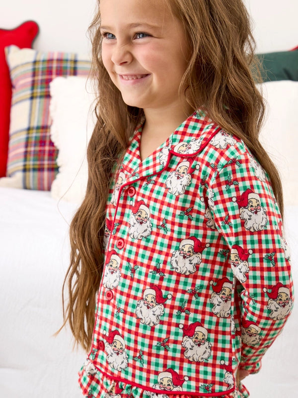Dear Santa Ruffle Flare Pajama Set- Red & Green