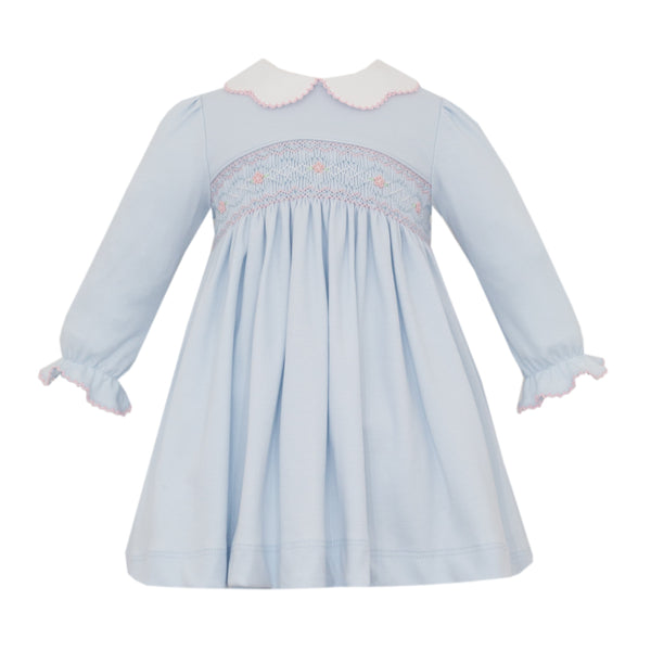 Olivia Knit L/S Dress- Solid Lt. Blue