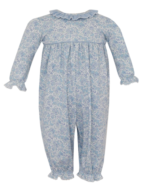 Joy Knit Print Romper- Blue Liberty