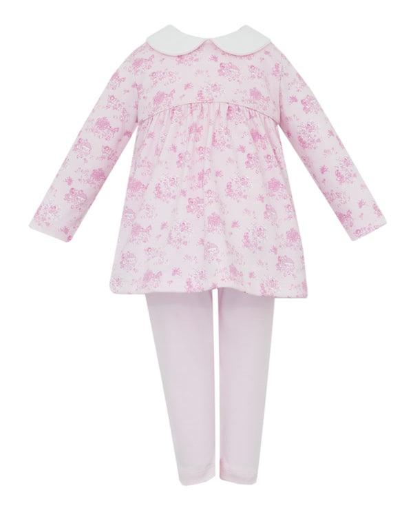 Pink French Toille Tunic Set