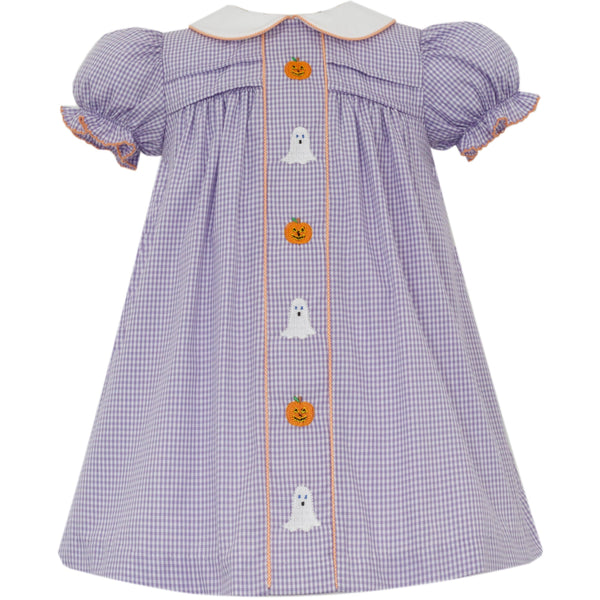 Halloween Float W/ Orange Trim- Purple gingham