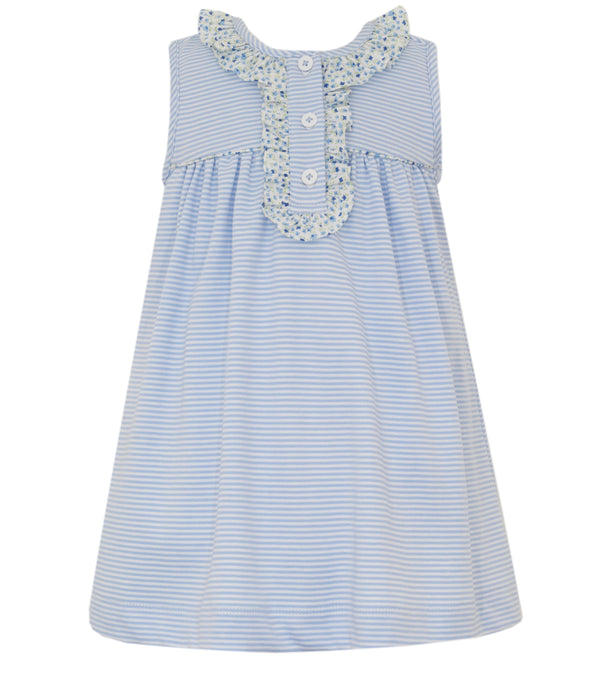 Blue Stripe/Floral Knit Dress